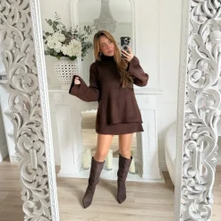 ENSEMBLE PULL ET JUPE CHOCO NINE