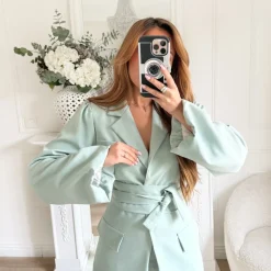 ENSEMBLE SMOKING AQUA MANCHES BALLONS