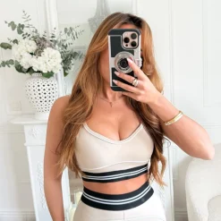 ENSEMBLE SPORTSWEAR BRASSIÈRE ET LEGGING BEIGE