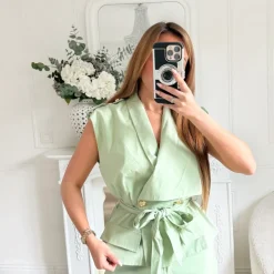 ENSEMBLE VESTE ET PANTALON BIJOUX DORÉS