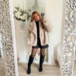 FOURRURE BEIGE CHINÉ LOLA