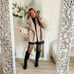 FOURRURE BEIGE CHINÉ LOLA