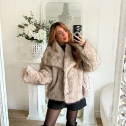 FOURRURE BEIGE CHINÉ LOLA