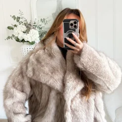 FOURRURE BEIGE CHINÉ LOLA