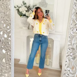 GILET BLANC MOTIFS CITRONS