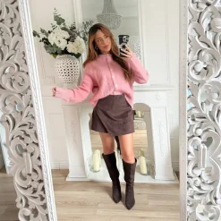 GILET BOUTONS VIEUX ROSE NINON