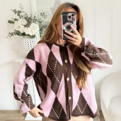 GILET CHOCO PINK TARTAN