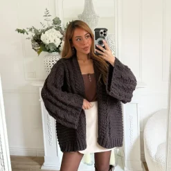 GILET GROSSE MAILLE CHOCO EDEN