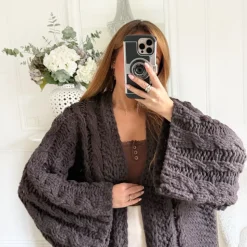 GILET GROSSE MAILLE CHOCO EDEN