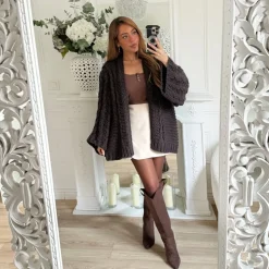 GILET GROSSE MAILLE CHOCO EDEN