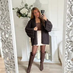 GILET GROSSE MAILLE CHOCO EDEN