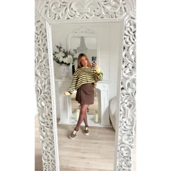 GILET JAUNE RAYURES CHOCO JADE