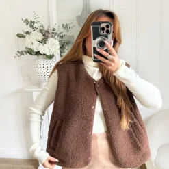 GILET SANS MANCHE MOUMOUTE CHOCO ROMY