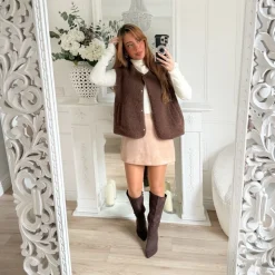 GILET SANS MANCHE MOUMOUTE CHOCO ROMY