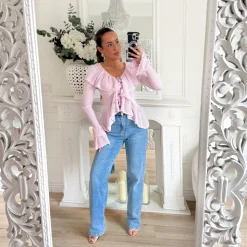 GILET VOLANTS LILAS CLAIR