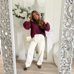 JEAN COUPE CAROTTE BEIGE LAURENCE