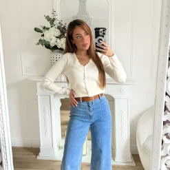 JEAN FLARE AVEC CEINTURE CAMEL BÉRÉNICE