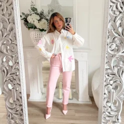 JEAN MOM FIT ROSE POUDRÉ