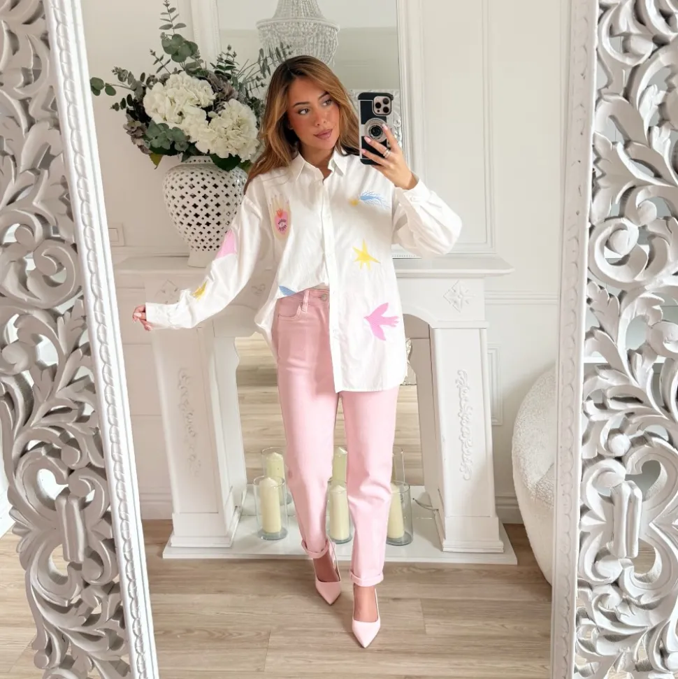 JEAN MOM FIT ROSE POUDRÉ