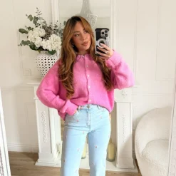 JEAN STRAIGHT FLEURS MARINA