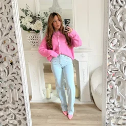 JEAN STRAIGHT FLEURS MARINA