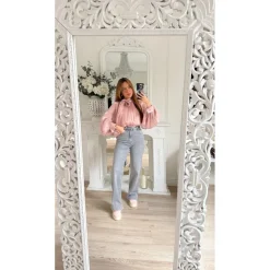 JEAN WIDE LEG GRIS GWLADYS