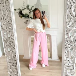 JOGGER PINK BANDES BLANCHES