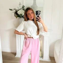 JOGGER PINK BANDES BLANCHES
