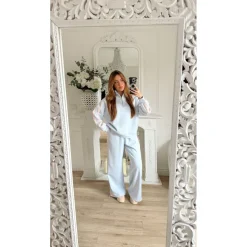 JOGGING BLEU BANDES PINK INÉS