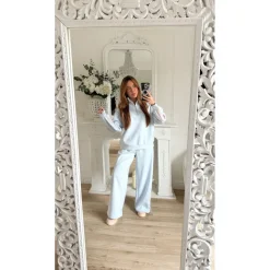 JOGGING BLEU BANDES PINK INÉS