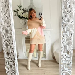 JUPE ASPECT DAIM AVEC CEINTURE LOUISA