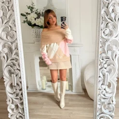 JUPE ASPECT DAIM AVEC CEINTURE LOUISA