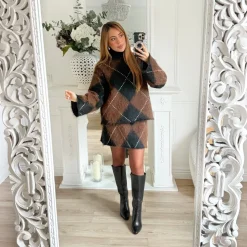 JUPE BLACK TARTAN CHOCO AXELLE