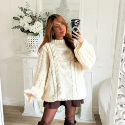 JUPE PEPLUM MAILLE CHOCO LOUISON