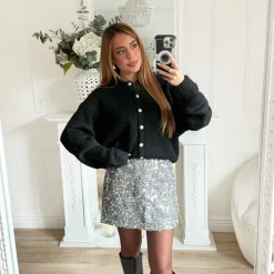 JUPE SEQUINS ARGENTÉS CHRISTINE