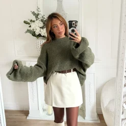 JUPE SHORT BEIGE AVEC CEINTURE ELIANA