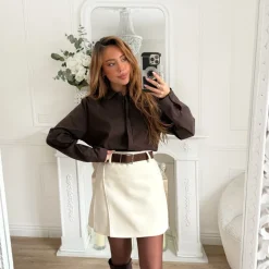 JUPE SHORT BEIGE AVEC CEINTURE ELIANA