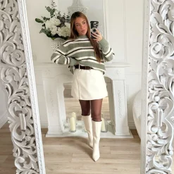 JUPE SHORT BEIGE AVEC CEINTURE ELIANA