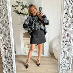 JUPE SHORT BLACK AVEC CEINTURE ELIANA