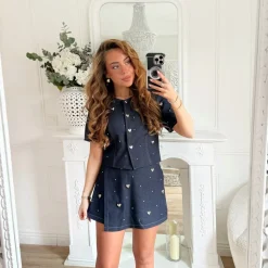 JUPE SHORT DENIM COEURS