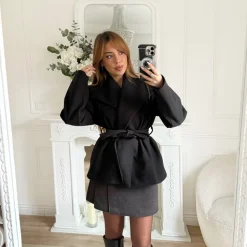 JUPE SHORT GRISE AVEC CEINTURE ELIANA