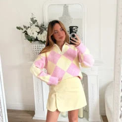 JUPE SHORT JAUNE BEURRE