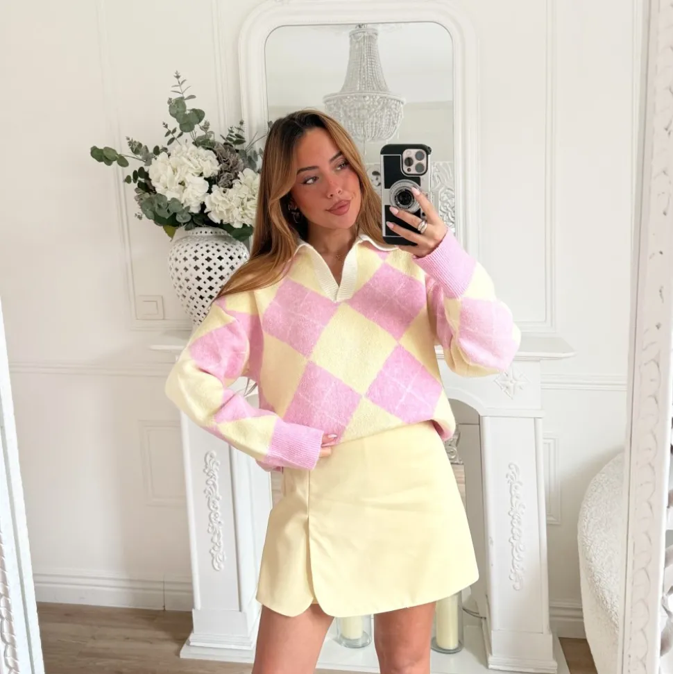 JUPE SHORT JAUNE BEURRE