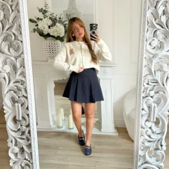 JUPE SHORT MARINE STYLE ÉCOLIÈRE MARCELINE