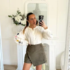 JUPE SHORT SUÉDINE KAKI