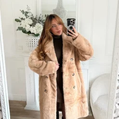 LONG MANTEAU FOURRURE CAMEL