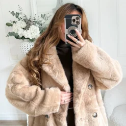 LONG MANTEAU FOURRURE CAMEL