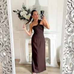 LONGUE ROBE CHOCO EN LIN