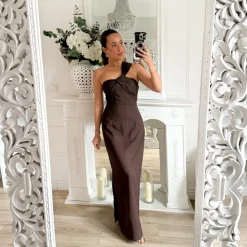 LONGUE ROBE CHOCO EN LIN