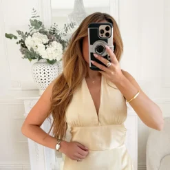 LONGUE ROBE DOS NU JAUNE MODÉLE 2